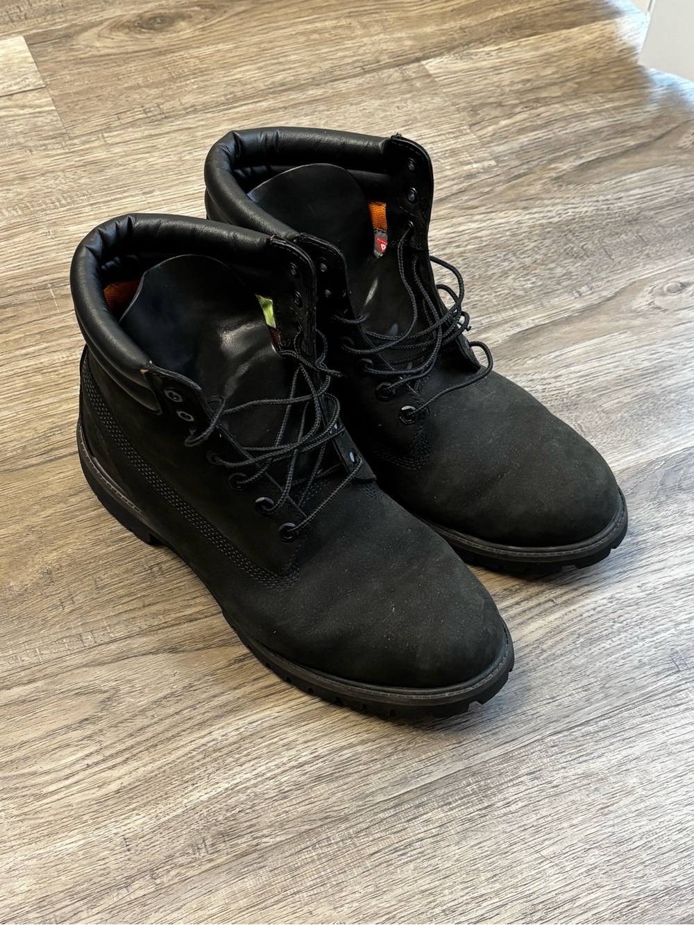 Men's Timberland Premium Black Lace-Up Boots